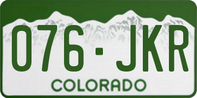 CO license plate 076JKR
