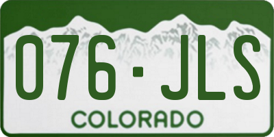 CO license plate 076JLS