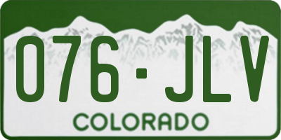 CO license plate 076JLV