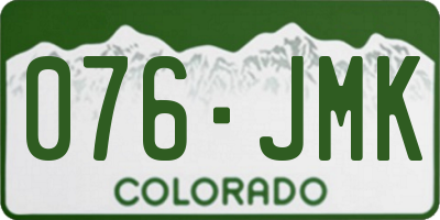 CO license plate 076JMK
