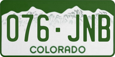 CO license plate 076JNB