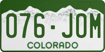 CO license plate 076JOM