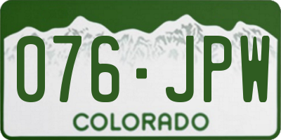 CO license plate 076JPW