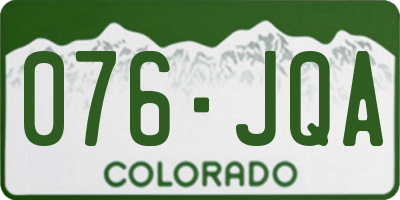 CO license plate 076JQA
