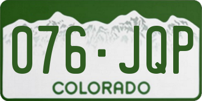 CO license plate 076JQP