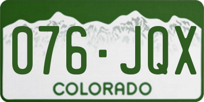 CO license plate 076JQX