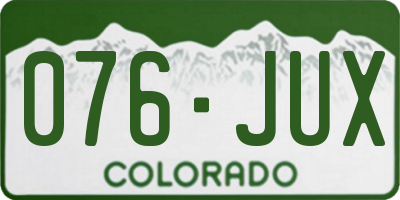 CO license plate 076JUX