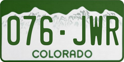 CO license plate 076JWR