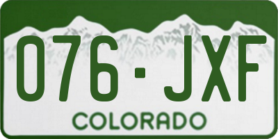 CO license plate 076JXF