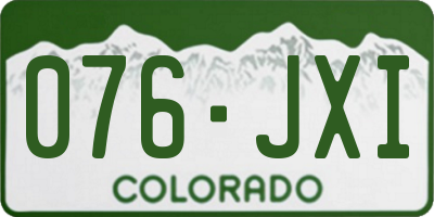CO license plate 076JXI