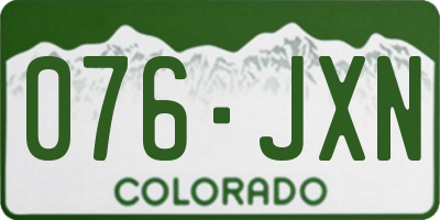 CO license plate 076JXN