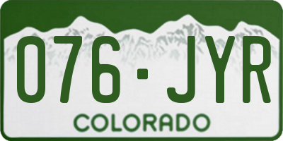 CO license plate 076JYR