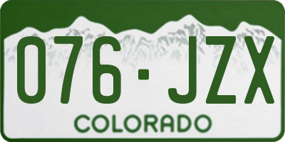 CO license plate 076JZX