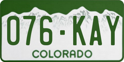 CO license plate 076KAY