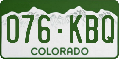CO license plate 076KBQ