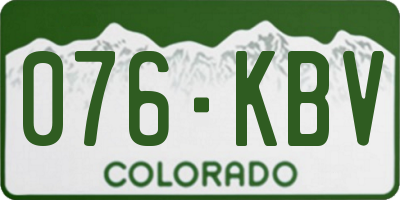 CO license plate 076KBV
