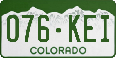 CO license plate 076KEI