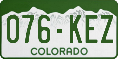 CO license plate 076KEZ