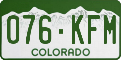 CO license plate 076KFM