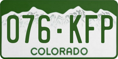 CO license plate 076KFP
