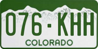CO license plate 076KHH
