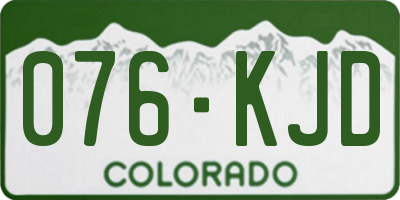 CO license plate 076KJD