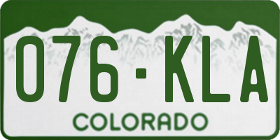 CO license plate 076KLA