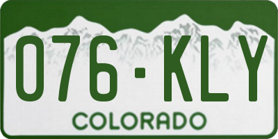 CO license plate 076KLY
