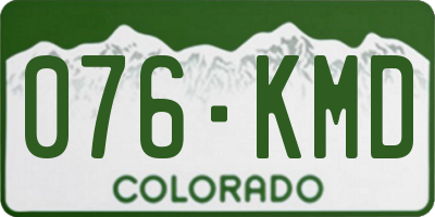 CO license plate 076KMD