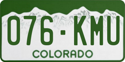 CO license plate 076KMU