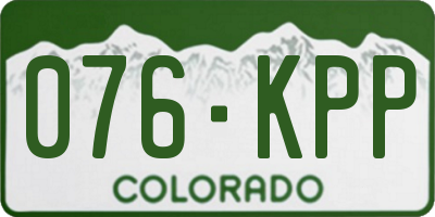 CO license plate 076KPP