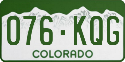 CO license plate 076KQG