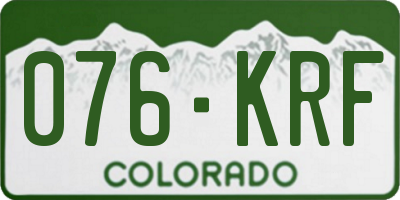 CO license plate 076KRF