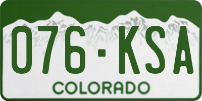 CO license plate 076KSA