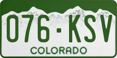CO license plate 076KSV