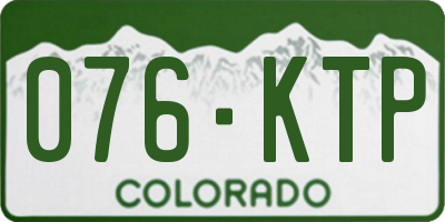 CO license plate 076KTP