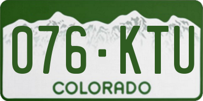 CO license plate 076KTU