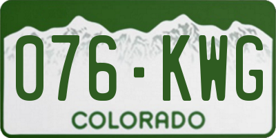 CO license plate 076KWG