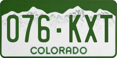 CO license plate 076KXT