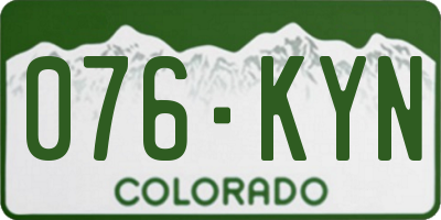 CO license plate 076KYN