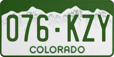CO license plate 076KZY