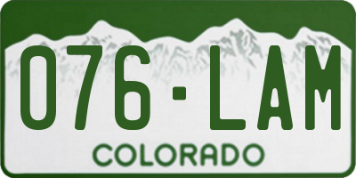 CO license plate 076LAM