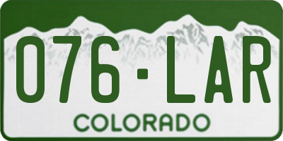 CO license plate 076LAR
