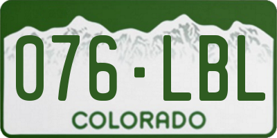CO license plate 076LBL