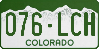 CO license plate 076LCH