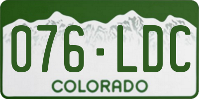 CO license plate 076LDC