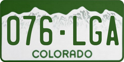 CO license plate 076LGA