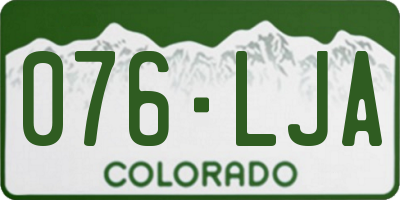 CO license plate 076LJA