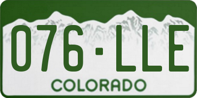 CO license plate 076LLE