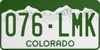 CO license plate 076LMK